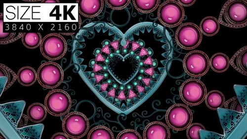 Decorative Love Heart Mandala Jewel Pattern Loop