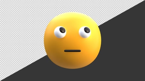 3D Rolling Eyes Emoji | Alpha Channel
