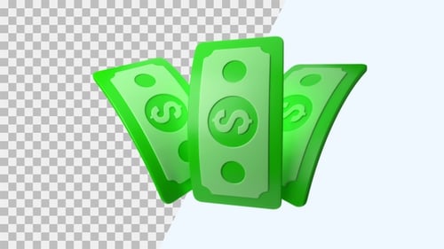 Floating 3D Money Bills Animation