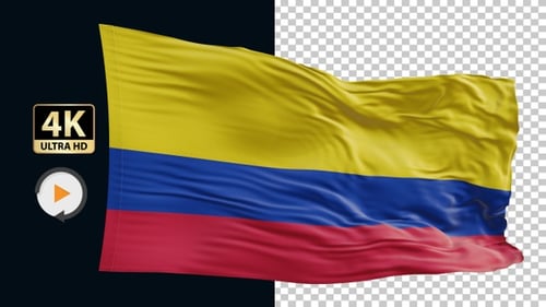Realistic Waving Colombian Flag Animation