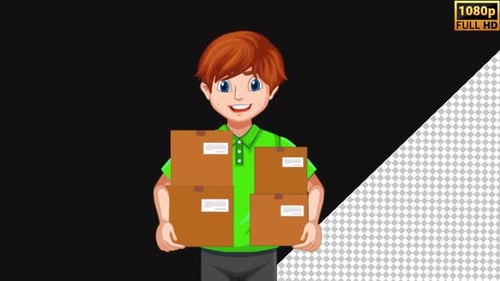 2D Delivery boy | Alpha Channel | New