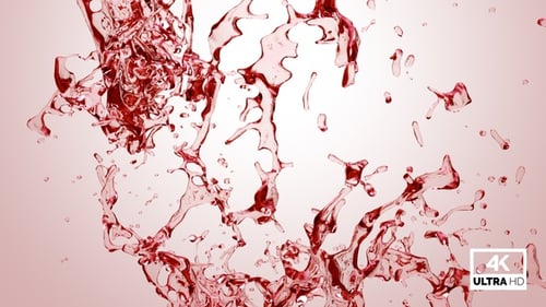 Dynamic Red Liquid Splash with Alpha Channel