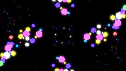 Colorful Glowing Geometric Particle Swirl Background
