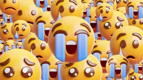 Crying Sad emoji transition with premultiplied alpha channel