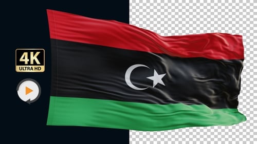 Flagge Libyens 4K Loop Alpha