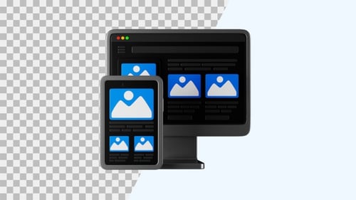 3D Animation Icon of Responsive | Alpha Channel