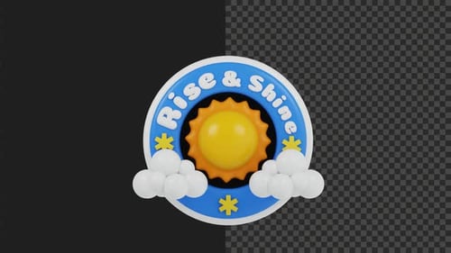 3D Rise And Shine Sticker Animation Transparent Background