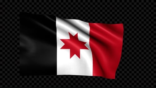Realistic Udmurt Republic Flag Waving Animation