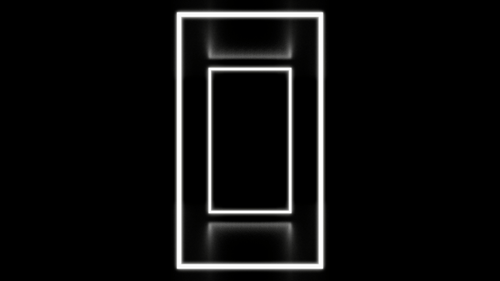 Vertical video white neon rectangle tunnel loop animation background