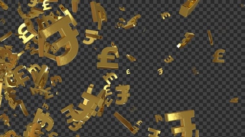 Falling Pound Currency Symbol Golden Loop V4