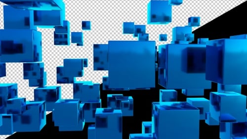 Abstract Cube Transparent Background Loops