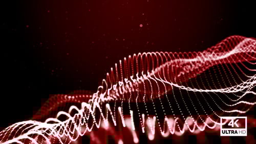 Red Particle Wave Animation Looped V4