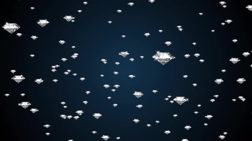 Diamonds Rain Falling Diamonds Glamour Crystals 3D . Green Screen