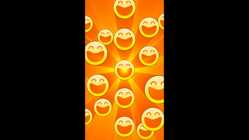 Vertikales Video, bewegtes Lachen, Emoji-Symbole, Loop-Animationshintergrund