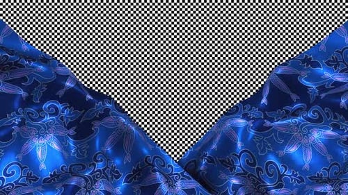 Indonesia Ethnic Silk Pattern Cloth Fabric Wave Songket Alpha Channel Ikan Tambal Riau Batik Loop