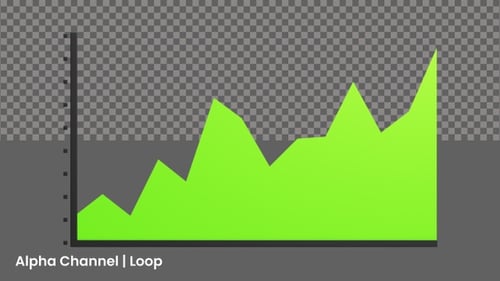 Animação de gráfico de área ascendente 3D | Alpha Loop