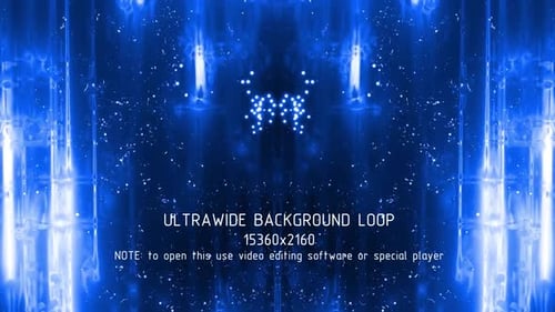 Futuristic Blue Light Streaks Ultra-Wide Background Loop