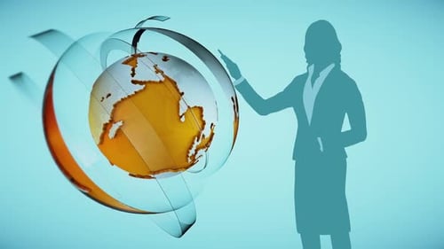 Modern 3D Rotating Globe Broadcast News Background Animation