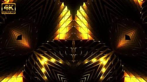 Pulsating Golden Geometric Abstract Animation