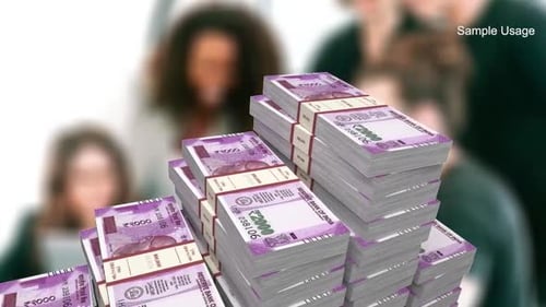 Animated 3D Indian Rupee Stacks Financial Growth Chart