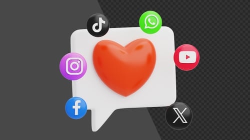 Animação 3D de mídias sociais | Alpha Channel