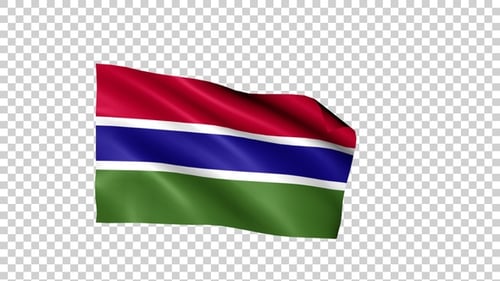 Realistic Waving Flag of The Gambia Animation