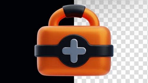 3D Animation of Emergency Kit on Alpha Channel