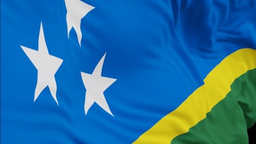 Realistic Solomon Islands Flag Waving Vertical Animation