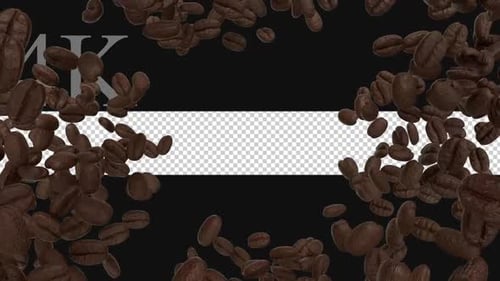 Falling Coffee Beans Textured Background Animation