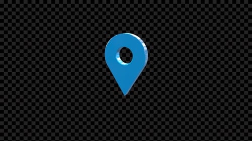 Animated Blue Location Pin Map Marker Pop Up