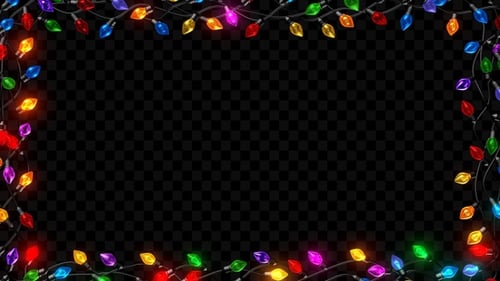 Animated Colorful Christmas Lights Frame Loop