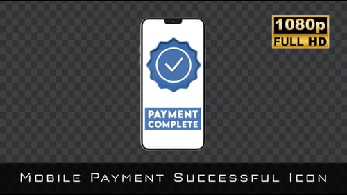 3D Animated Smartphone Payment Complete Confirmation