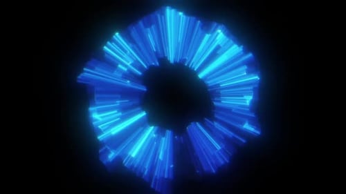 Futuristic Blue Neon Light Energy Circle Background
