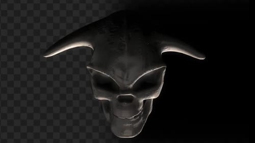 Animação de caveira 3D escura White bones 2