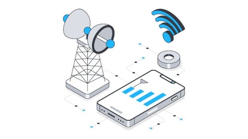 Antena Signal Isometric Animation Alpha Channel