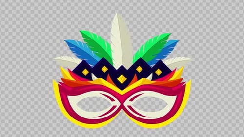 Brazilian Carnival Mask With Alpha