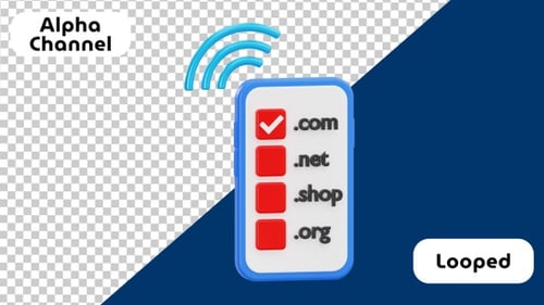 3D Animation of Domain Registration Options | Alpha Channel