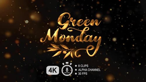 Green Monday Text Animation