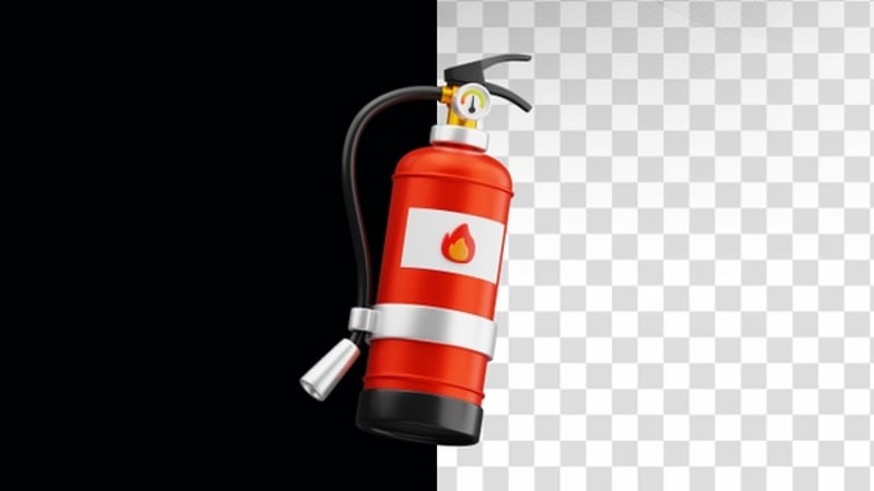 3D Animation of Fire Extinguisher on Alpha Channel, Elements Motion ...