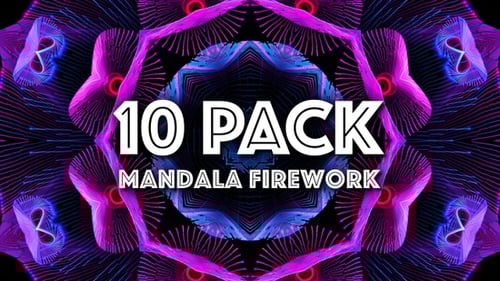 Vibrant Neon Geometric Mandala Seamless Loops Pack