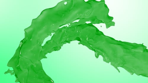 Green Paint Splash And Flow