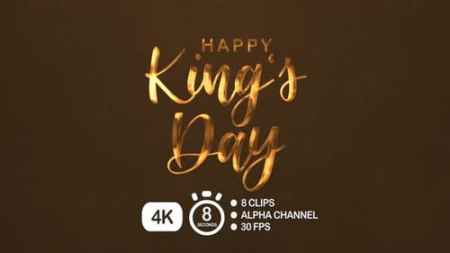 Happy King's Day Text Animation