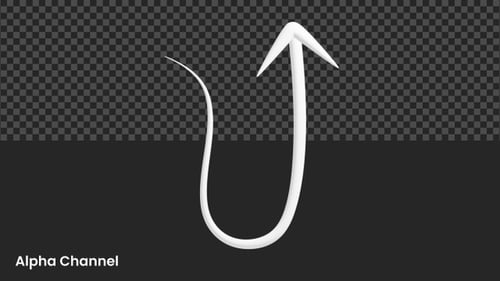 White Curved 3D Animated Arrow Design Element