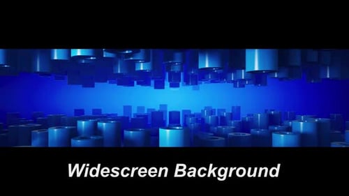 3d Render Animation Loop Blue Cylinders Moving Waving Abstract