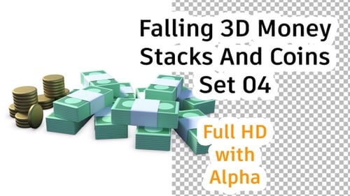 Ensemble de pièces et de piles d'argent 3D Falling 04
