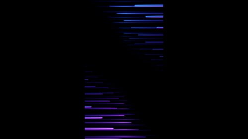 Vertical video blue and purple illuminated tubes tunnel animation