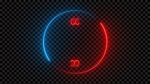 Cadre Neon Quotes rouge et bleu V3