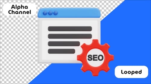 3D Animation of SEO and Web Page | Alpha Channel