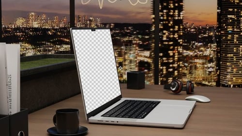 Office laptop mockup