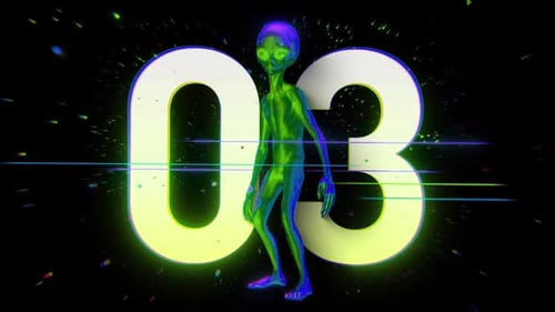 Psychedelisches Countdown-Paket von Alien